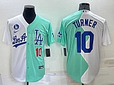 Los Angeles Dodgers #10 Justin Turner White Green Number 2022 Celebrity Softball Game Cool Base Jersey1,baseball caps,new era cap wholesale,wholesale hats