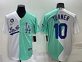 Los Angeles Dodgers #10 Justin Turner White Green Two Tone 2022 Celebrity Softball Game Cool Base Jersey,baseball caps,new era cap wholesale,wholesale hats