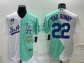 Los Angeles Dodgers #22 Bad Bunny White Green Number 2022 Celebrity Softball Game Cool Base Jerseys,baseball caps,new era cap wholesale,wholesale hats