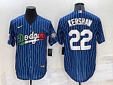 Los Angeles Dodgers #22 Clayton Kershaw Navy Blue Pinstripe 2020 World Series Cool Base Nike Jersey,baseball caps,new era cap wholesale,wholesale hats