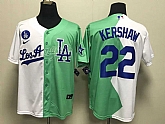 Los Angeles Dodgers #22 Clayton Kershaw White Green 2022 Celebrity Softball Game Cool Base Jersey,baseball caps,new era cap wholesale,wholesale hats