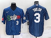 Los Angeles Dodgers #3 Chris Taylor Number Navy Blue Pinstripe 2020 World Series Cool Base Nike Jersey,baseball caps,new era cap wholesale,wholesale hats
