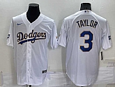 Los Angeles Dodgers #3 Chris Taylor White Gold Championship Stitched MLB Cool Base Nike Jersey,baseball caps,new era cap wholesale,wholesale hats