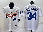 Los Angeles Dodgers #34 Fernando Valenzuela Rainbow Blue White Mexico Cool Base Nike Jersey,baseball caps,new era cap wholesale,wholesale hats