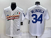 Los Angeles Dodgers #34 Fernando Valenzuela Rainbow White Mexico Cool Base Nike Jersey,baseball caps,new era cap wholesale,wholesale hats