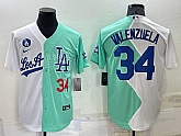 Los Angeles Dodgers #34 Fernando Valenzuela White Green Number 2022 Celebrity Softball Game Cool Base Jersey1,baseball caps,new era cap wholesale,wholesale hats