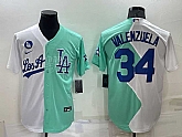 Los Angeles Dodgers #34 Fernando Valenzuela White Green Two Tone 2022 Celebrity Softball Game Cool Base Jersey,baseball caps,new era cap wholesale,wholesale hats
