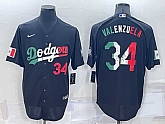 Los Angeles Dodgers #34 Toro Valenzuela Mexico Black Cool Base Stitched Baseball Jersey,baseball caps,new era cap wholesale,wholesale hats