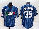 Los Angeles Dodgers #35 Cody Bellinger Navy Blue Pinstripe Mexico 2020 World Series Cool Base Nike Jersey,baseball caps,new era cap wholesale,wholesale hats