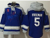 Los Angeles Dodgers #5 Freddie Freeman Blue Ageless Must Have Lace Up Pullover Hoodie,baseball caps,new era cap wholesale,wholesale hats