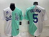 Los Angeles Dodgers #5 Freddie Freeman White Green Two Tone 2022 Celebrity Softball Game Cool Base Jersey,baseball caps,new era cap wholesale,wholesale hats