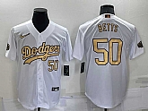 Los Angeles Dodgers #50 Mookie Betts Number White 2022 All Star Stitched Cool Base Nike Jersey,baseball caps,new era cap wholesale,wholesale hats