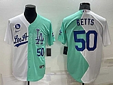Los Angeles Dodgers #50 Mookie Betts White Green Number 2022 Celebrity Softball Game Cool Base Jersey1,baseball caps,new era cap wholesale,wholesale hats
