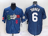 Los Angeles Dodgers #6 Trea Turner Number Navy Blue Pinstripe 2020 World Series Cool Base Nike Jersey,baseball caps,new era cap wholesale,wholesale hats