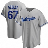 Los Angeles Dodgers #67 Vin Scully Grey With Los Stitched MLB Cool Base Nike Jersey,baseball caps,new era cap wholesale,wholesale hats