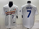 Los Angeles Dodgers #7 Julio Urias Rainbow Blue White Mexico Cool Base Nike Jersey,baseball caps,new era cap wholesale,wholesale hats