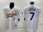 Los Angeles Dodgers #7 Julio Urias Rainbow Number White Mexico Cool Base Nike Jersey,baseball caps,new era cap wholesale,wholesale hats