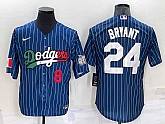 Los Angeles Dodgers #8 #24 Kobe Bryant Number Navy Blue Pinstripe 2020 World Series Cool Base Nike Jersey,baseball caps,new era cap wholesale,wholesale hats