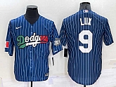 Los Angeles Dodgers #9 Gavin Lux Navy Blue Pinstripe 2020 World Series Cool Base Nike Jersey,baseball caps,new era cap wholesale,wholesale hats