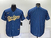Los Angeles Dodgers Blank Navy Blue Gold Pinstripe Stitched MLB Cool Base Nike Jersey,baseball caps,new era cap wholesale,wholesale hats