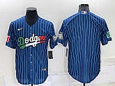 Los Angeles Dodgers Blank Navy Blue Pinstripe Mexico 2020 World Series Cool Base Nike Jersey,baseball caps,new era cap wholesale,wholesale hats