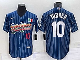 Los Angeles Dodgers10 Justin Turner Number Rainbow Blue Red Pinstripe Mexico Cool Base Nike Jersey,baseball caps,new era cap wholesale,wholesale hats