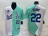Los Angeles Dodgers22 Bad Bunny White Green 2022 All Star Cool Base Stitched Baseball Jersey,baseball caps,new era cap wholesale,wholesale hats