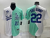 Los Angeles Dodgers22 Bad Bunny White Green Number 2022 Celebrity Softball Game Cool Base Jersey,baseball caps,new era cap wholesale,wholesale hats
