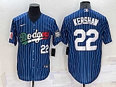 Los Angeles Dodgers22 Clayton Kershaw Number Navy Blue Pinstripe 2020 World Series Cool Base Nike Jersey,baseball caps,new era cap wholesale,wholesale hats