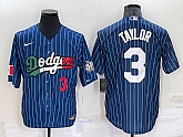 Los Angeles Dodgers3 Chris Taylor Number Navy Blue Pinstripe 2020 World Series Cool Base Nike Jersey,baseball caps,new era cap wholesale,wholesale hats