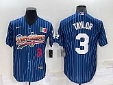 Los Angeles Dodgers3 Chris Taylor Number Rainbow Blue Red Pinstripe Mexico Cool Base Nike Jersey,baseball caps,new era cap wholesale,wholesale hats