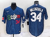 Los Angeles Dodgers34 Fernando Valenzuela Number Navy Blue Pinstripe 2020 World Series Cool Base Nike Jersey,baseball caps,new era cap wholesale,wholesale hats