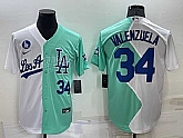 Los Angeles Dodgers34 Fernando Valenzuela White Green Number 2022 Celebrity Softball Game Cool Base Jersey,baseball caps,new era cap wholesale,wholesale hats