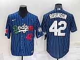 Los Angeles Dodgers42 Jackie Robinson Number Navy Blue Pinstripe 2020 World Series Cool Base Nike Jersey,baseball caps,new era cap wholesale,wholesale hats
