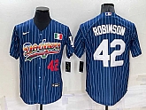 Los Angeles Dodgers42 Jackie Robinson Number Rainbow Blue Red Pinstripe Mexico Cool Base Nike Jersey,baseball caps,new era cap wholesale,wholesale hats