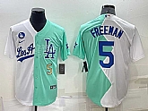 Los Angeles Dodgers5 Freddie Freeman White Green Number 2022 Celebrity Softball Game Cool Base Jersey,baseball caps,new era cap wholesale,wholesale hats