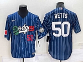 Los Angeles Dodgers50 Mookie Betts Number Navy Blue Pinstripe 2020 World Series Cool Base Nike Jersey,baseball caps,new era cap wholesale,wholesale hats