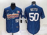 Los Angeles Dodgers50 Mookie Betts Number Rainbow Blue Red Pinstripe Mexico Cool Base Nike Jersey,baseball caps,new era cap wholesale,wholesale hats