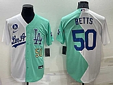 Los Angeles Dodgers50 Mookie Betts White Green Number 2022 Celebrity Softball Game Cool Base Jersey,baseball caps,new era cap wholesale,wholesale hats