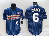 Los Angeles Dodgers6 Trea Turner Number Rainbow Blue Red Pinstripe Mexico Cool Base Nike Jersey,baseball caps,new era cap wholesale,wholesale hats