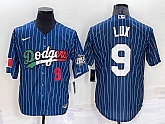 Los Angeles Dodgers9 Gavin Lux Number Navy Blue Pinstripe 2020 World Series Cool Base Nike Jersey,baseball caps,new era cap wholesale,wholesale hats