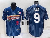 Los Angeles Dodgers9 Gavin Lux Number Rainbow Blue Red Pinstripe Mexico Cool Base Nike Jersey,baseball caps,new era cap wholesale,wholesale hats