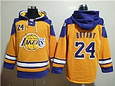 Los Angeles Lakers #24 Kobe Bryant Yellow Lace-Up Pullover Hoodie,baseball caps,new era cap wholesale,wholesale hats