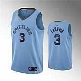 Memphis Grizzlies #3 Jake LaRavia 75th Anniversary Statement Edition Light Blue Stitched Basketball Jersey Dzhi,baseball caps,new era cap wholesale,wholesale hats