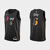 Miami Heat #5 Nikola Jovic 2022 Black City Edition 75th Anniversary Stitched Basketball Jersey Dzhi