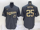 Minnesota Twins #25 Byron Buxton Number Grey 2022 All Star Stitched Cool Base Nike Jersey,baseball caps,new era cap wholesale,wholesale hats