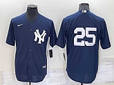New York Yankees #25 Gleyber Torres No Name Navy Blue Throwback Stitched Cool Base Nike Jersey,baseball caps,new era cap wholesale,wholesale hats