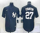 New York Yankees #27 Giancarlo Stanton Black Stitched Nike Cool Base Throwback Jersey,baseball caps,new era cap wholesale,wholesale hats