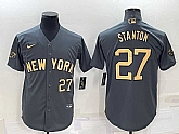 New York Yankees #27 Giancarlo Stanton Number Grey 2022 All Star Stitched Cool Base Nike Jersey,baseball caps,new era cap wholesale,wholesale hats