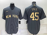 New York Yankees #45 Gerrit Cole Grey 2022 All Star Stitched Cool Base Nike Jersey,baseball caps,new era cap wholesale,wholesale hats